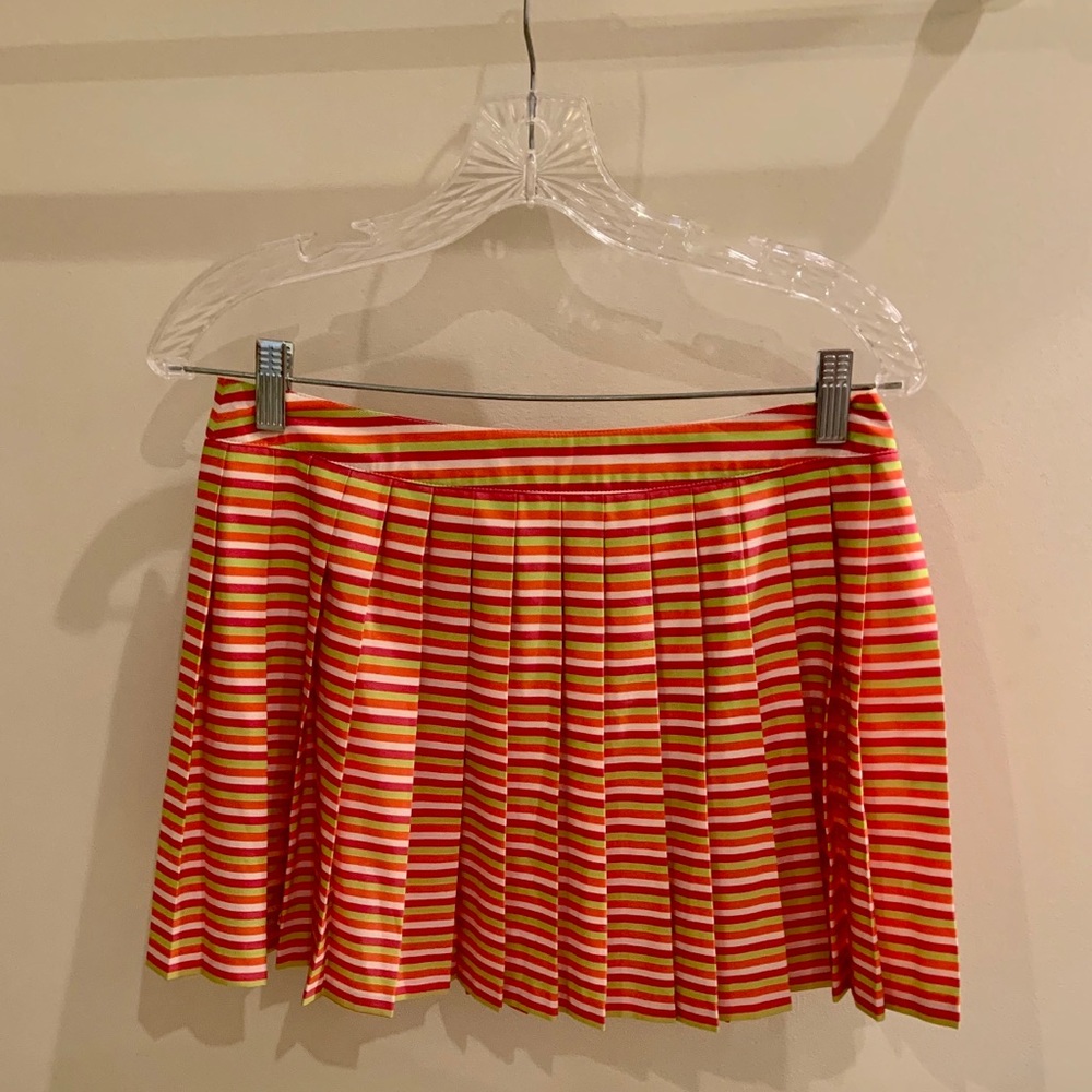 Pleated striped Lacoste skirt
